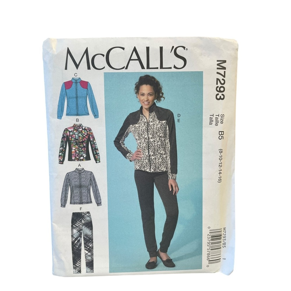 McCALL'S M7293 Misses' Jackets Pants Size 8-16 Modern Activewear